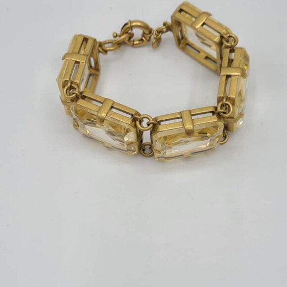 J Crew Chunky Gold Crystal Bracelet - Picture 5 of 13